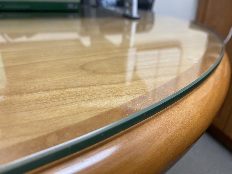 Protective glass table top