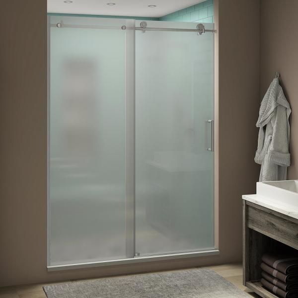 Frosted shower door glass